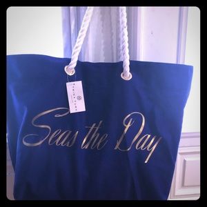 Nautical designer beach bag